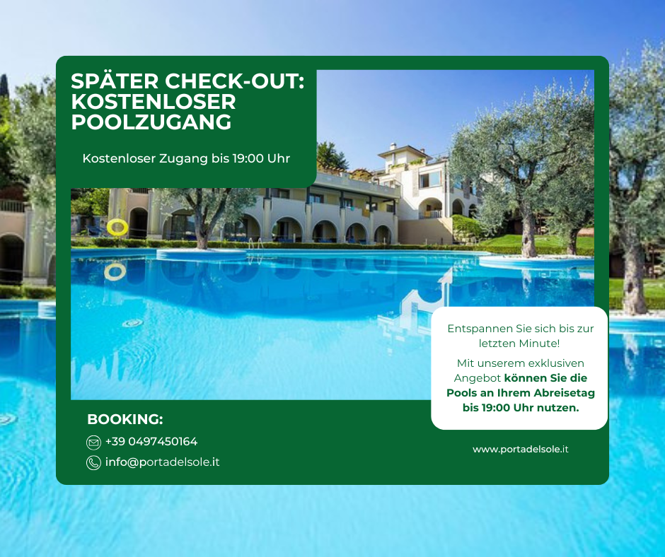 Später Check-out mit kostenlosem Poolzugang bis 19 Uhr